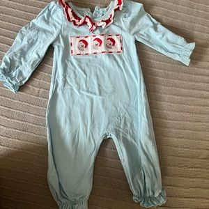 Blue Santa romper